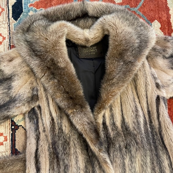 Bergorf Goodman Vintage Blush-Black Cross Mink Full Length Fur Coat - Picture 6 of 16